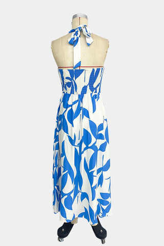 Halter Neck Printed Midi Dress