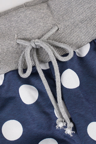 Polka Dot Lounge Pants with Drawstring Waist