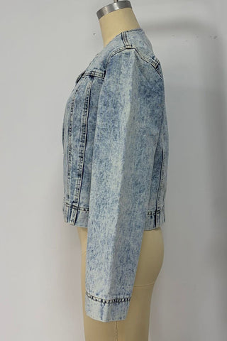 Button-Front Denim Jacket