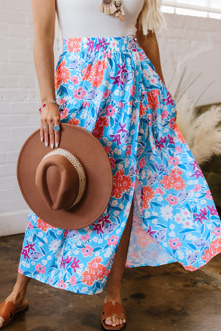 High-Slit Floral Maxi Skirt