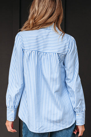 Striped Button-Down Blouse