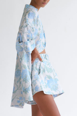 Floral Pattern Short Set with Belt