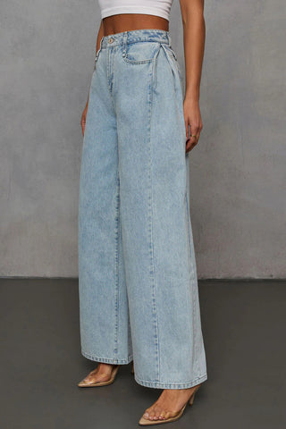 Cropped Denim Jacket and High-Waist Jeans Set