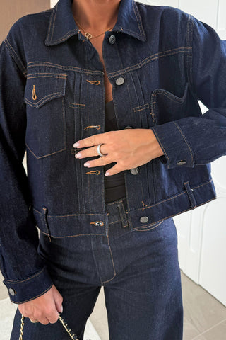 Button-Up Denim Jacket with Pockets