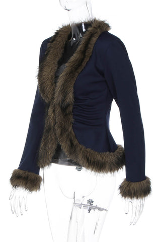 Faux Fur Trimmed Jacket