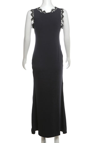 Graphic Patchwork Sleeveless Casual Dress