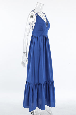 V-Neck Long Casual Dress