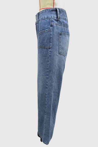 High-Waisted Straight Leg Jeans