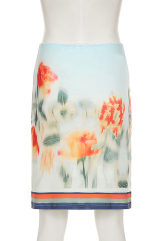 Floral Print Skirt Set