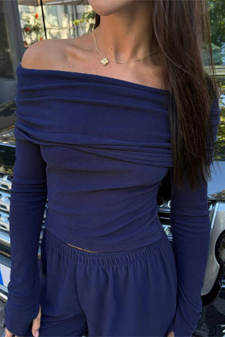 Off-Shoulder Wide-Leg Pants Set