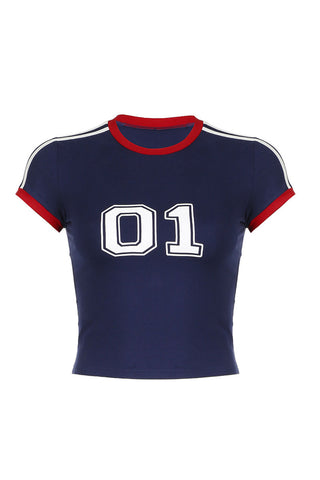 Sporty Graphic T-Shirt with Number Print
