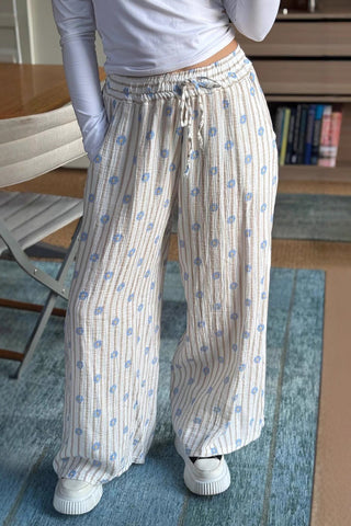 Striped Wide-Leg Casual Pants