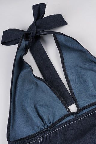 Halter Neck Denim Dress