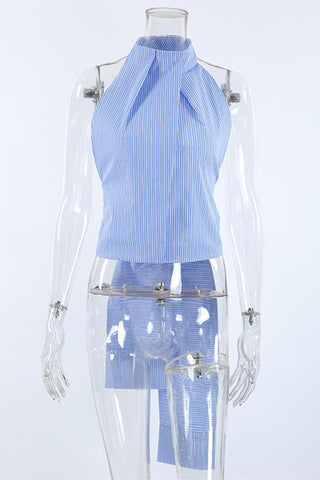 Halter Striped Tank Top