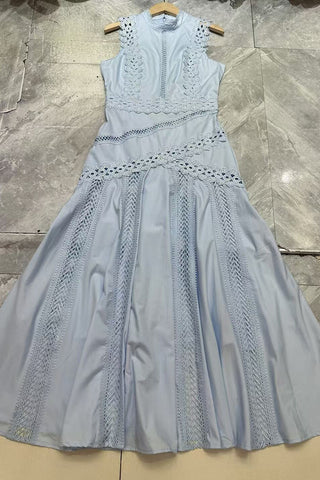 Elegant Lace Trim Vacation Dress