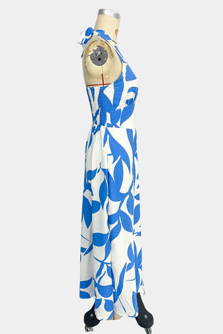 Halter Neck Printed Midi Dress
