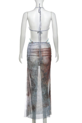 Halter Cut-Out Casual Maxi Dress