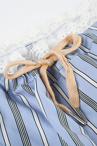 Striped Drawstring Casual Pants