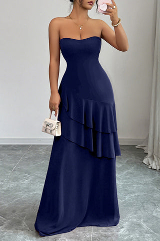 Strapless Layered Casual Dress