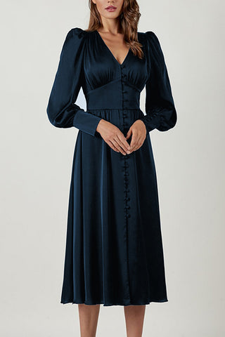 Elegant Buttoned Midi Dress