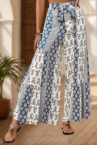 Wide-Leg Printed Casual Pants