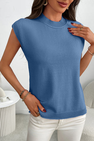 Sleeveless Ribbed Knit Sweater Top