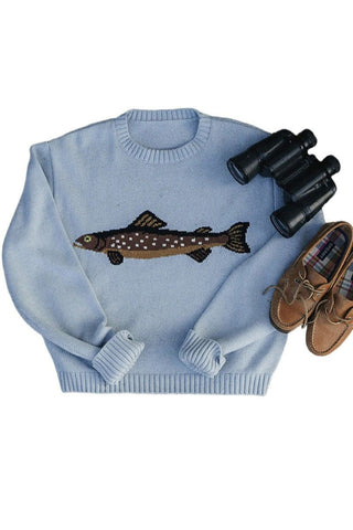 Fish Graphic Crewneck Sweater