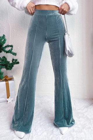 High-Waisted Flared-Leg Casual Pants