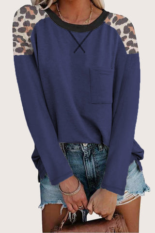 Leopard Print Shoulder Blouse