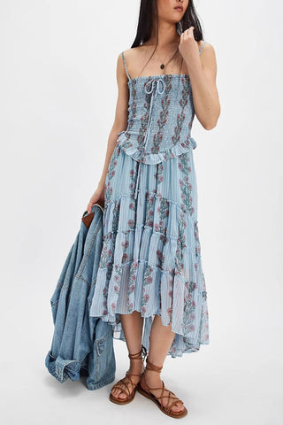 Tiered Floral Midi Dress