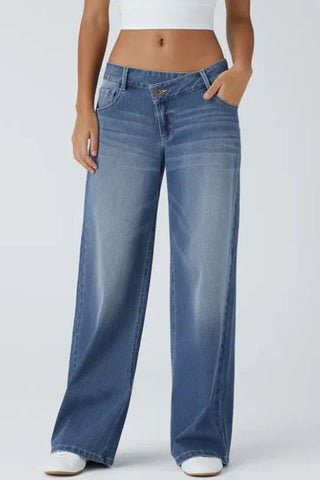 Wide-Leg Straight Jeans