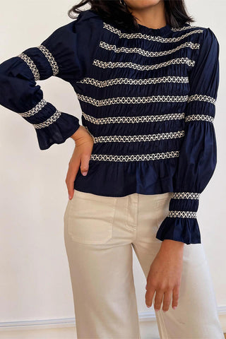 Smocked Peplum Blouse