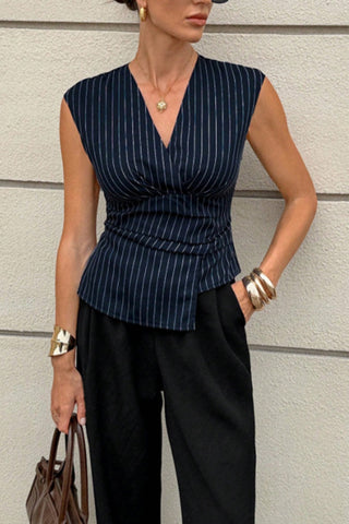 V-Neck Wrap Peplum Tank
