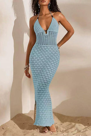 Halter Maxi Crochet Dress