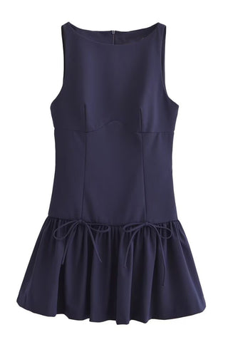 Sleeveless Ruffle-Hem Casual Dress
