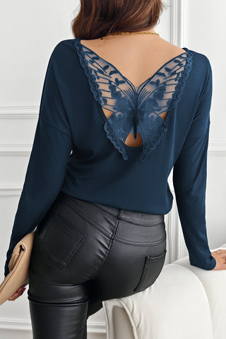 Lace Back Butterfly T-Shirt