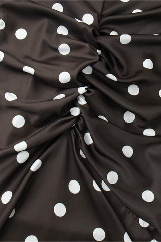 Polka Dot Gathered Midi Dress