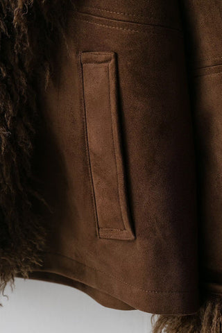 Fluffy Collar Faux Fur Jacket