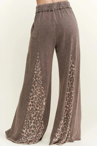 Leopard Wide-Leg Casual Pants