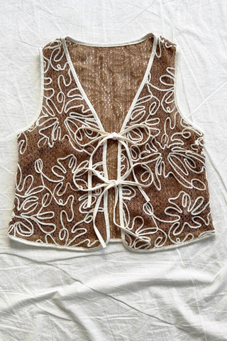 Floral Tie-Front Vest