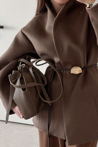 Belted Shell-Inspired Coat