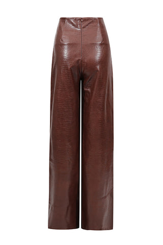 Eyelet Crop Top and Flared Pants Set