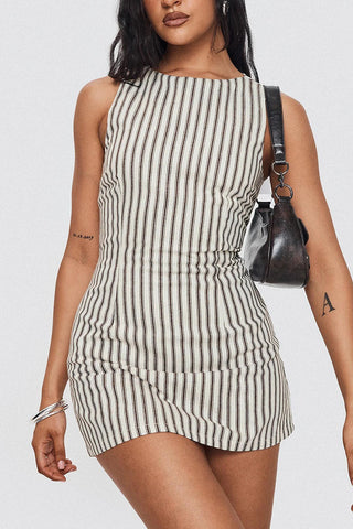 Striped Sleeveless Casual Dress