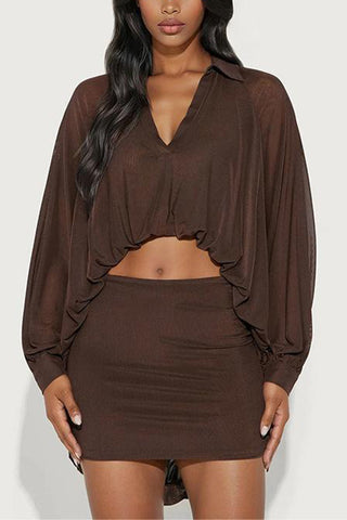 Chic Cropped Top and Skirt Set