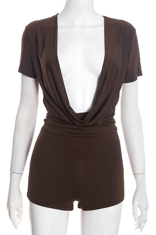Deep V-Neck Romper