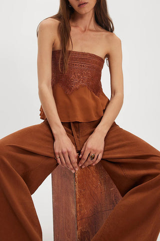 Strapless Lace Detail Tank Top