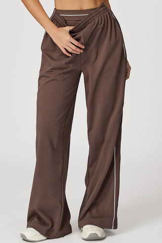 Relaxed Wide-Leg Joggers with Contrast Trim
