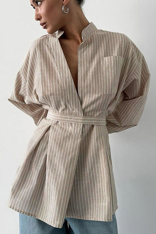 Striped Long Sleeve Tunic Top