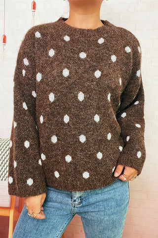 Polka Dot Knit Sweater