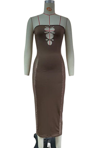 Strappy Cut-Out Midi Dress